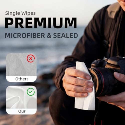 llano 7-in-1 Camera Lens Cleaning Kit with Cleaning Solution 60ml, Swab, Pen, Air Blower, Nano-Fiber Cloth, Wipes, Cleaning Kit for Computer PC MacBook iPhone Camera