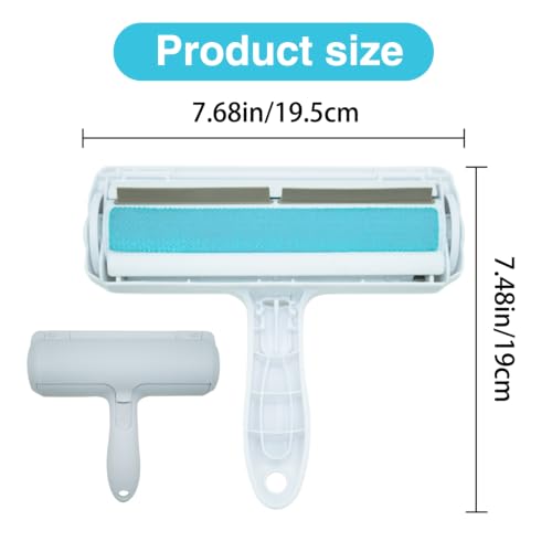 Roller Pet Hair Removal Tool, Portable Detachable Handle Reusable Lint Roller for Cat & Dog Hair on Car, Furniture, Couch, Carpet, Rugs