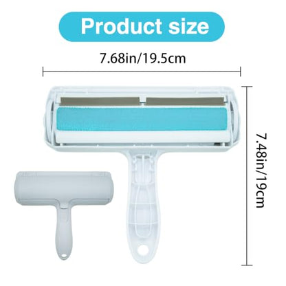 Roller Pet Hair Removal Tool, Portable Detachable Handle Reusable Lint Roller for Cat & Dog Hair on Car, Furniture, Couch, Carpet, Rugs