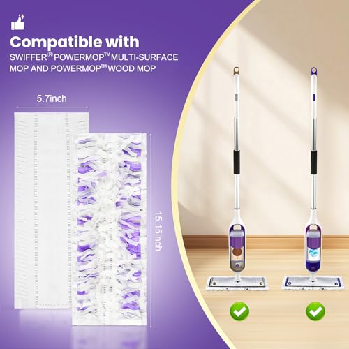 40 Pack Disposable Refill Pads for Power Mop™ Multi-Surface and for PowerMop™ Wood Mop, Repalcement Spray Mopping Pads for All Safe Floors - size: 40*Purple