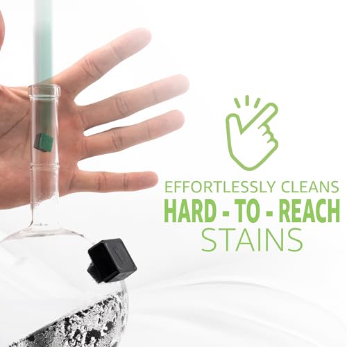 Chubbs Scrubb Magnetic Glass Cleaner with 16oz Glass Cleaning Solution Bundle – Includes Magnet Glass Cleaner & Cleaning Solution | Removes Tough, Built-Up Stains from Glass, Ceramic & Metal