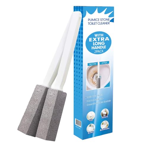 Pumice Stone for Toilet Cleaning, Pumice Cleaning Stone with Handle, Toilet Cleaner, Pumice Stone, Toilet Wand, Toilet Bowl Cleaner Brush, Toilet Brush (2PCS Gray) - color: 2pcs Gray