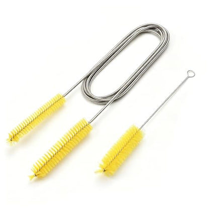 2PCS Flexible Long Drain Brush, 78 Inch Nylon Stainless Steel Tube Cleaning Brush, Slim Long Hose Pipe Cleaning Tool for Auto Sunroof Drain Hole, Car Fridge, Kitchen Sink (Double End-Yellow) - color: Double End-yellow