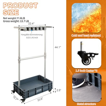 Mobile Mop and Broom Holder，Efficient Storage Solution for Cleaning Tools Keep Your Tools Handy and Organized