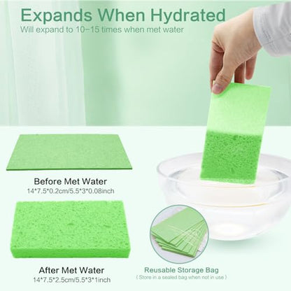 Large Cellulose Sponges, Kitchen Sponge for Dish, Thick Heavy Duty Scrub Pads, Non-Scratch Scrubber for Household/Cookware/Bathroom/Office/Boat 5.5" x 3" x 1" (7 Pack) Green - color: Green