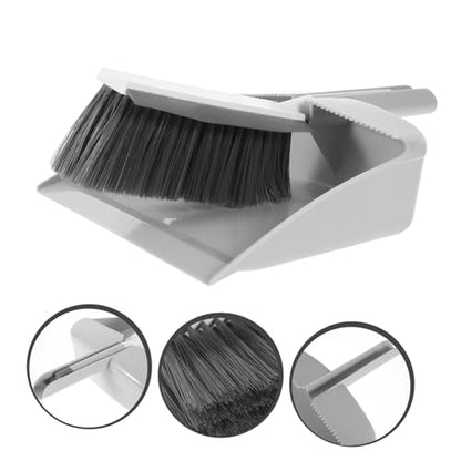 Zerodeko Portable Dustpan Brush Set Compact Cleaning Tool for Desktop Floor Soft Scrub