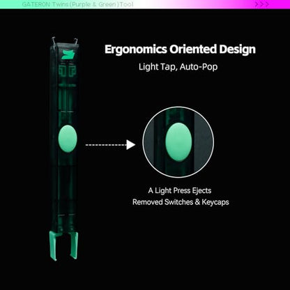 GATERON Twins Switch Puller Keycap Puller, DIY Tool Easily Remove and Replace Gaming Keyboard Switches and Keycaps Integrated for Mechanical Keyboard (Green) - color: Green