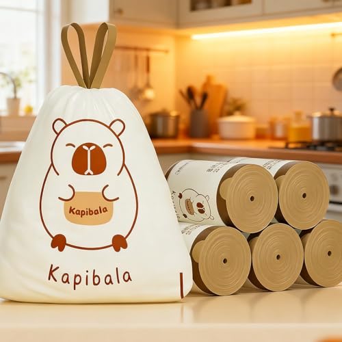 300Pcs Thickened Drawstring Garbage Bag Kitchen Household Dirty-Resistant Trash Bags (300Pcs(3Roll)-#B) - color: 300Pcs(3Roll)-#B