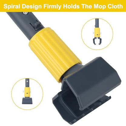 KeFanta Metal Mop Handle Commercial Heavy Duty,58" Industrial Mop Stick with Jaw Clamp,Wet Gripper Mops Head Replacement Holder for Floor Cleaning - color: Yellow