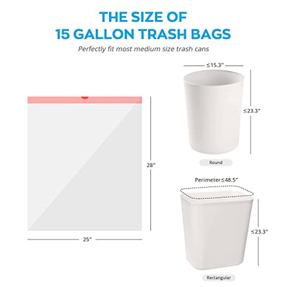 Ultra Thick Heavy Duty Plastic 15 Gallon Drawstring Trash Bags Large 80 Count White Leak Proof Garbage Bags for Tall Kitchen Home Office Outdoor - size: 1 Count (Pack of 80)