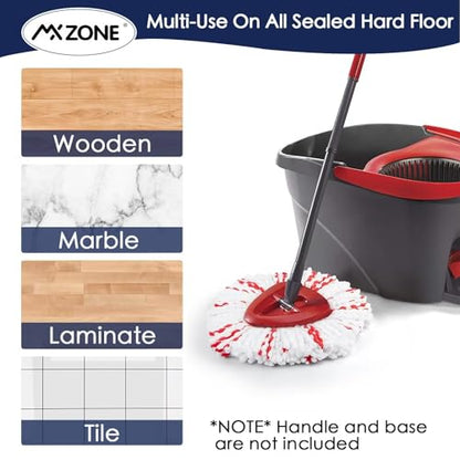 Spin Mop Replacement Heads Compatible with O-Cedar EasyWring 1-Tank System - Microfiber Mop Head Refills for Deep Floor Cleaning, Scrub Pad for Tile Hardwood Kitchen, 2 Pack - size: 2pcs 1-Tank Mop Red