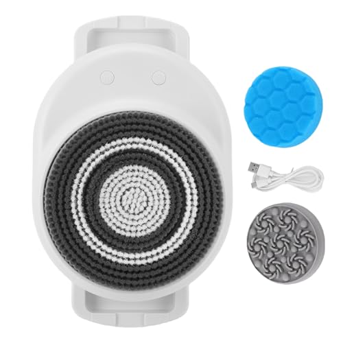 BRRNOO Wall Mounted Body Brush, Electric Shower Brush with Sliding Rail and 3 Rotating Heads, Adjustable Height up to 25.19 Inches, 3 Speed Settings for Full Body Exfoliation and