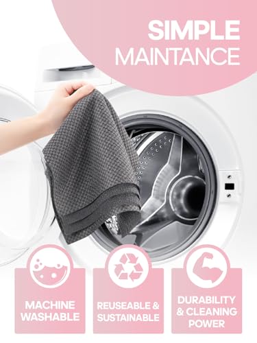 Fantasticlean Large Microfiber Cleaning Cloth Roll - 18'' by 12'', 36 Sheets, Thick, Super Absorbent and Reusable Rags, Daily Cleaning Supplies for Vehicle...(DimGrey) - size: 36 Pack-Grey