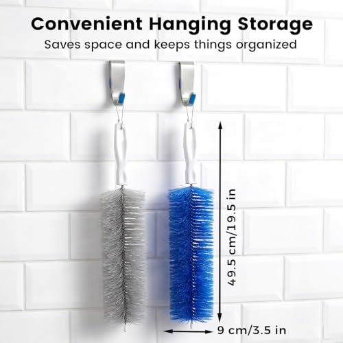 Fan Cleaning Brush, Bendable Microfiber Head, Microfiber Duster for Electric Fan and Blind, Reusable Dust Remover Washable ldeal for Electric Fans Air Conditioning, Home Car Vents, Curtain (Blue 2PCS) - color: Blue 2pcs