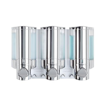 Better Living Products 76345 AVIVA Three Chamber Dispenser, Chrome - color: Chrome, size: 3-Chamber