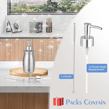 ARKTEK Stainless Steel Countertop Soap Dispenser 13.5 Oz - Rust and Leak Proof Liquid Hand Soap Pump, for Kitchen Sink, Countertops - color: Silver