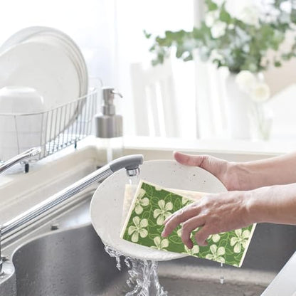 6 - Pack Swedish Kitchen Dish Cloths - Reusable Paper Towels for Counters & Dishes - Eco Friendly Cellulose Sponge Cloth (Botany) - color: I-botany