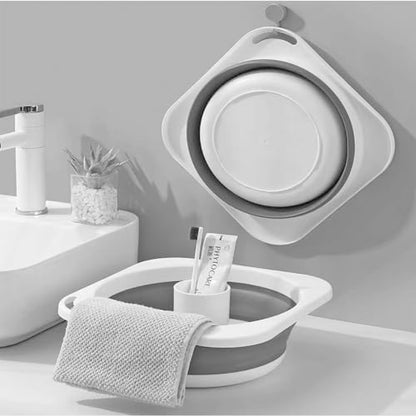 Collapsible Plastic Wash Basin 5L (1.4 Gallon), Kitchen Dishpan, Floding Small Bathtub, Space Saving Plastic Wash Bin for Dorm Camping Supplies Fishing Travel and Home (Blue 1 pcs) - color: Blue 1 Pcs