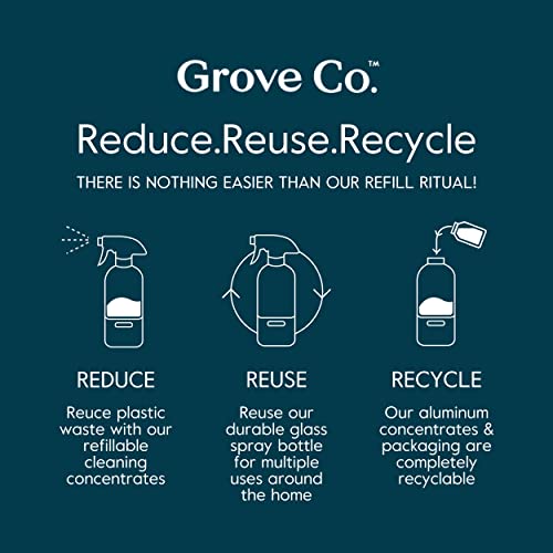 Grove Co. Multi-Purpose Cleaner, Refill Concentrate (6 x 1 Fl Oz) Plant-based Household Cleaning Supplies, Ammonia & Chlorine Free, No Plastic Waste, Lemon & Eucalyptus Scent, Total 3 x 2 Pack Refills - size: 1 Fl Oz (Pack of 6)