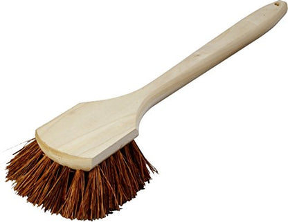 SPARTA 4549300 Flo-Pac Plastic Grout Brush, Scrub Brush, Cleaning Brush With Stiff Palmyra Bristles For Cleaning, 20 Inches, Tan