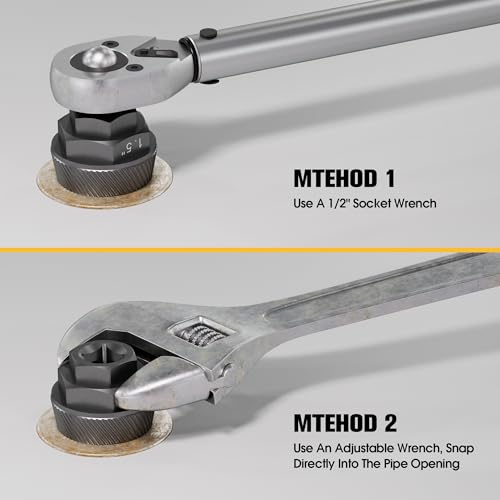 1.5" Tub Drain & Pipe Nipple Extractor Set, 8-Piece Plumbing Tools Kit with Socket - Remove Stubborn, Rusted, Broken Bathtub Drains & Shower Arms, with Solid Storage Case