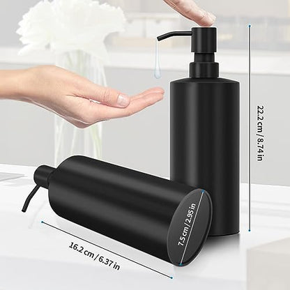ARKTEK Large Stainless Steel Countertop Soap Dispenser Matte Black- Rust and Leak Proof Liquid Hand Soap Pump Bottle for Kitchen, Bathroom and Countertop Hand Dish Lotion (20 Oz / 600ml) - color: 666-black