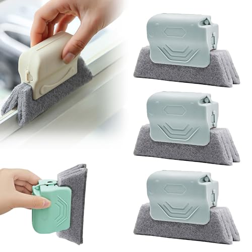 Magic Window Track Cleaner, 2026 New Window Groove Cleaning Brush Tools Set, Hand-held Window Track Cleaner Brushes Tools Set for Window lides Gaps Tile Lines Shutter Car Vents (Grey 3pcs) - color: Blue 3pcs
