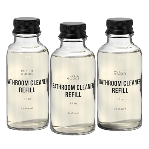 Public Goods Bathroom Cleaner Refill | Refill Concentrate for Toilets, Tile, Showers, Sinks | Cruelty Free, Vegan Friendly | Scented with Lemon Rosemary Essential Oils | 3 Pack - 24 Oz Diluted - style: Refills