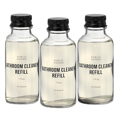 Public Goods Bathroom Cleaner Refill | Refill Concentrate for Toilets, Tile, Showers, Sinks | Cruelty Free, Vegan Friendly | Scented with Lemon Rosemary Essential Oils | 3 Pack - 24 Oz Diluted - style: Refills