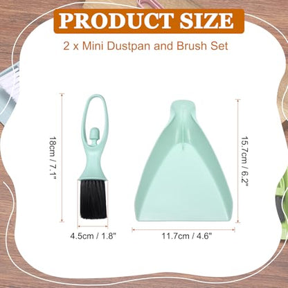 uxcell 2 Pcs Mini Dustpan and Brush Set, Small Broom and Dustpan Set for Office Tabletops Sofas Keyboards Home Cleaning Tool, Light Blue - color: Light Blue
