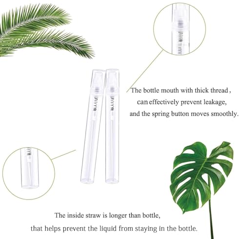 Mini Spray Bottles 70PCS 5ML Clear Plastic Empty Sample Containers Fine Mist Perfume Travel Refillable Spray Bottle Perfume Atomizer Small Travel Size Spray Bottle for Cleaning, Essential Oils - style: 70PCS,5ML