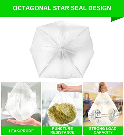 FORID 13 Gallon Trash Bags - Clear Plastic Garbage Bags Medium Tall Trash Can Liners for Kitchen Office Home Waste Bins Unscented One Box with 5 Roll 110 Count 55 Liter - Thick & Durable Trash Bag - style: 13 Gal (110 Count)