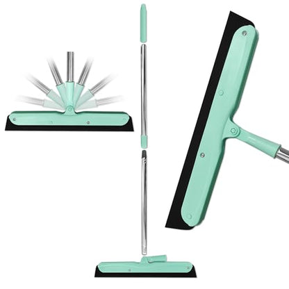 Floor Squeegee - 34.5" Telescoping Squeegee for Window Cleaning with Durable Stainless Steel Blade for Clear Surface Wiping - Suitable for Bathroom Mirrors, Car Windows and Home Surfaces
