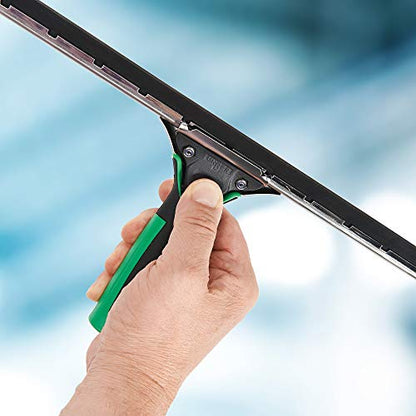 UNGER 79000 ErgoTec Window Squeegee 35cm - Rubber Squeegee Blade, Stainless Steel Channel & Rubber Grip Handle - Window Cleaning Equipment - size: pack de 1 unidad, style: A