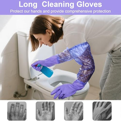 XANGNIER Long Gloves for Cleaning Bathroom,Waterproof Chemical Resistant Gloves Elbow Length,Pvc Full Arm Men & Women Reusable Glove for Gardening,Aquarium,Kitchen,Dishwashing,Household Cleaning,1pair - color: 1 Pair