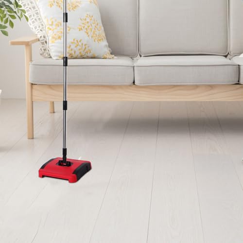 GALPADA Cordless Manual Sweeper with Adjustable Height and Powerful Vacuum for Pet Hair Removal Carpets and Hard Floors Lightweight Floor Sweeper for Home Office and Rugs Cleaning