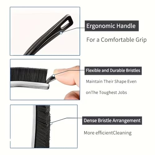 Hard-Bristle Crevice Cleaning Brush - Ultra-Thin Gap Cleaning Tool for Tile Joints, Window Tracks and Kitchen Corners - Durable Dead Corner Scrubber for Bathroom, Vanity and Sink