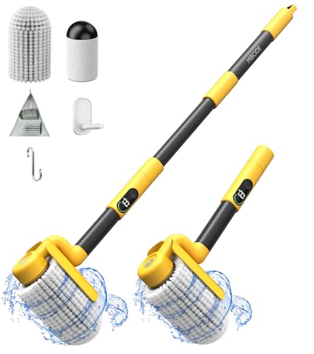 Electric Spin Scrubber, Cordless Cleaning Brush Scrubber for Home, 600RPM & 2.5H Runtime with Universal Brush Head, Bathroom Scrubber with Dual Speeds for Bathroom Shower Bathtub Glass Car