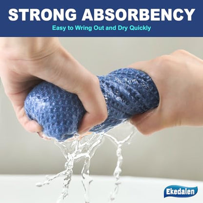 Microfiber Cleaning Cloth Waffle Weave for Dusting Absorbent Towel Quick Drying Dust Rags Household Kitchen, Lint Free Streak Free, 6 Pack,12 x 12 Inches, Blue - color: Blue, 12 X 12 Inch
