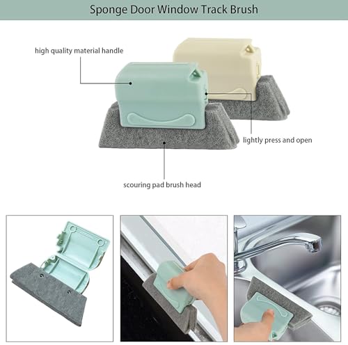 Window Groove Cleaning Brush Premium WindowSill Cleaner Tool for Deep Cleaning Sliding Door Track Easy Grip Handles Perfect for Dust Dirt Removal in Hard to Reach