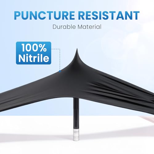 Borje Nitrile Gloves Large, 100 Count Disposable Gloves, Black, Latex-Free Powder-Free, Medical Exam, Food Safe, Cleaning, Cooking - size: Large, style: Black of 100