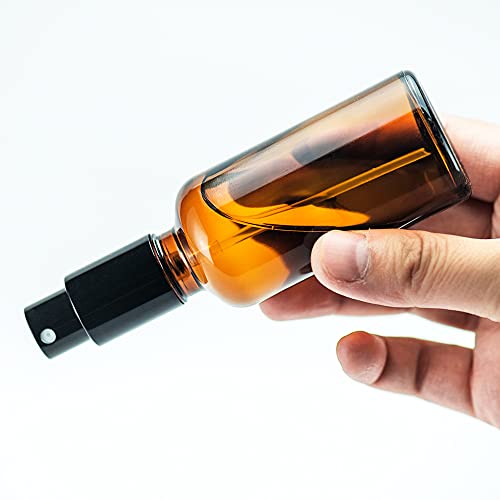 YIZHAO Amber Glass Spray Bottles 1oz, with Small Fine Mist Spray, Metal Cap, Refillable for Essential Oil,Travel,Cleaning,Perfume,Aromatherapy,Makeup – 24 Pcs - color: Amber, size: 30ml-24