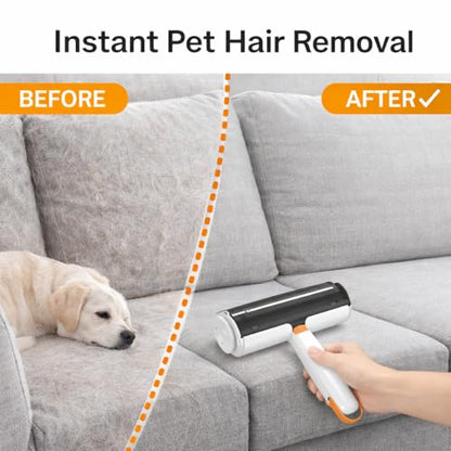 Pet Hair Remover for Furniture, Reusable Pet Hair Removal Tool, Self Cleaning Fur Remover for Couch, Carpet, Rugs, Bedding & Car Seats, Dog & Cat Hair Remover, Reusable lint Roller
