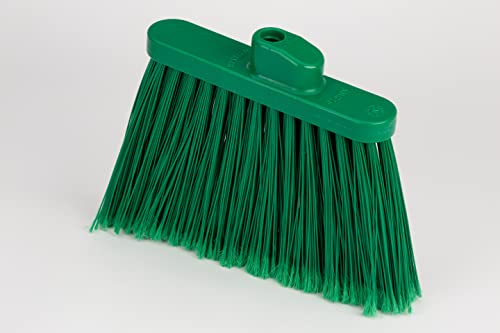 SPARTA 41082EC09 Plastic Color Coded Broom, Flagged Bristles, Long Broom With Angled Head For Large Debris, 56 Inches, Green, (Pack of 12) - color: Green