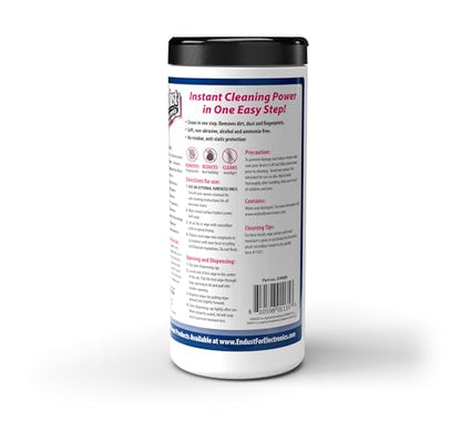 Endust For Electronics; Multi-Surface, Anti-Static, Electronics Cleaning Wipes; Alcohol & Ammonia Free; 12 Pack of 70 Wipes per Container (259000P12) - size: 70 Count (Pack of 12)