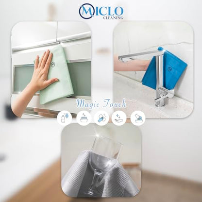 Microfibre Premium Cleaning Cloth Set of 4 - Magic Cloth | All Purpose, Absorbent Washcloth | Microfiber for Window, Kitchen, Bathroom | Lint-Free, Scratch-Free Glass CLoth |16'' x 24''| Salmon Series