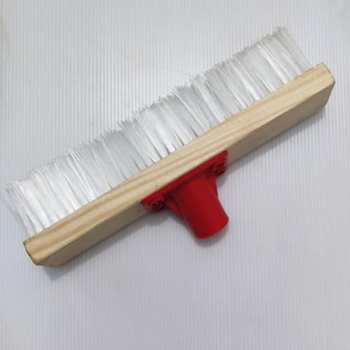 Ipetboom Hard Bristle Floor Brush with Long Handle, 40cm Deck Scrubbing Brush for Outdoor Patio and Bathroom, Sturdy Nylon Stiff Bristle Broom for Heavy Duty Floor and Carpet Cleaning