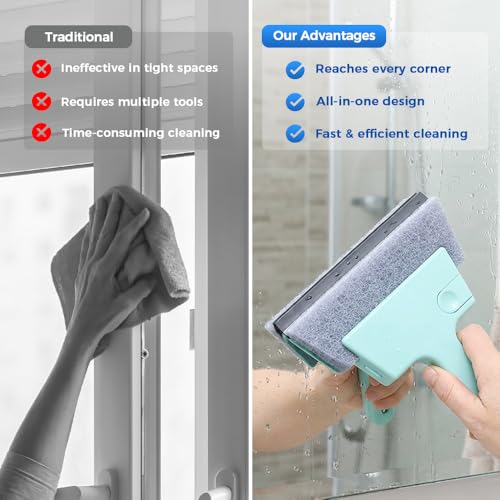 2 Pcs Magic Window Track Cleaner, 2026 New Upgraded Window Track Cleaner Brush, Window Gap Brushes for Homeowners, Multi Purpose Grooves Cleaning Brush for Sliding Windows (Grey&Yellow) - color: Grey&yellow