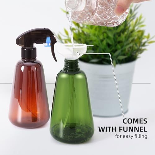 Spray Bottle for Plants 2 Pack, 16oz - Ultra Fine Mist, Plant Mister Empty Spray Bottles Indoor, Leak Proof Misting Water Sprayer Bottle for Gardening, Plant Care, Hair Care, Cleaning Solutions - color: Green & Brown