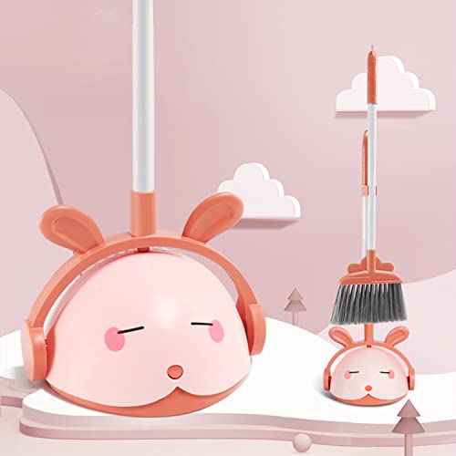 Midoneat Kids Cleaning Toy Set, Mini Child Broom, Mop and Dustpan, Little Housekeeping Helper Set ,Pretend Home Cleaning Play Set for Toddler Height 75-115cm ,6pcs (Pink) - color: Pink